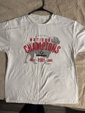 Bulldogs National Champions White Graphic T-Shirt
